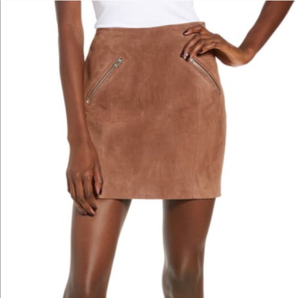 BlankNYC suede mini skirt in color coffee bean